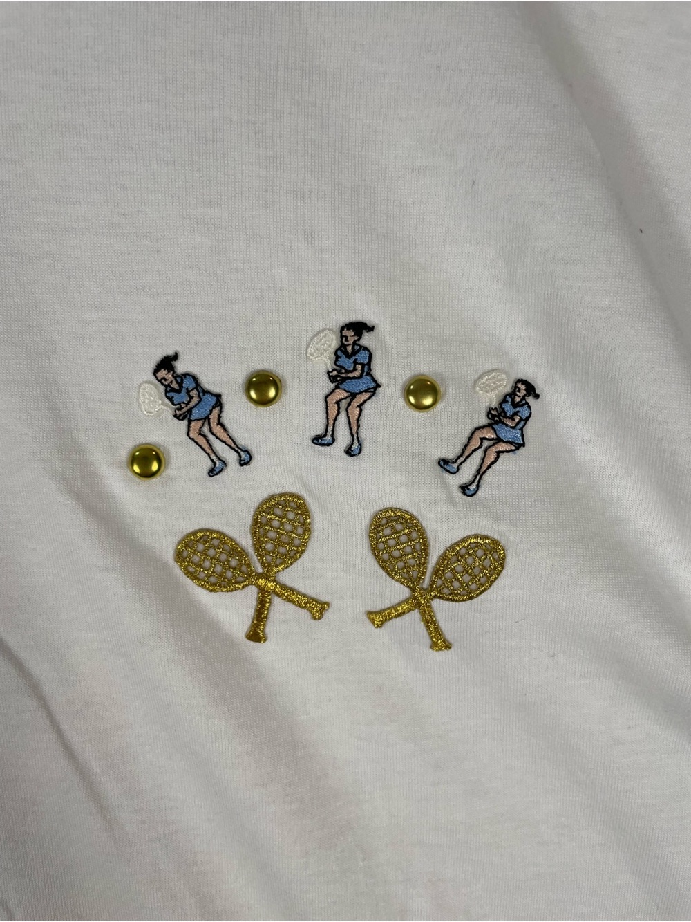 Vintage Screen Stars Best Tennis embellished bejewelled White T shirt Sz XXL - Picture 6 of 9